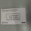 Battery Operated Small Alarm Clock: Digital Compact Large Display Cordless Clock for Bedroom Travel - Simple to Use for Seniors Teens White Digits