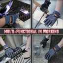 YESWELDER Leather Work Gloves for Men or WomenSuitable for welding | gardening |construction etc. Cowhide leather with cotton lining, wrist closure, grippy and durable.Reinforced palm,Black-gray L (Large (Pack of 1))