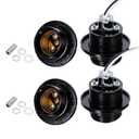 PATIKIL E27/E26 Light Bulb Socket, 4 Set Lamp Base Phenolic Full-Thread Holder with 50 CM/19.5 Inches Wire Lead for Incandescent LED Light Bulbs Replacement,Black