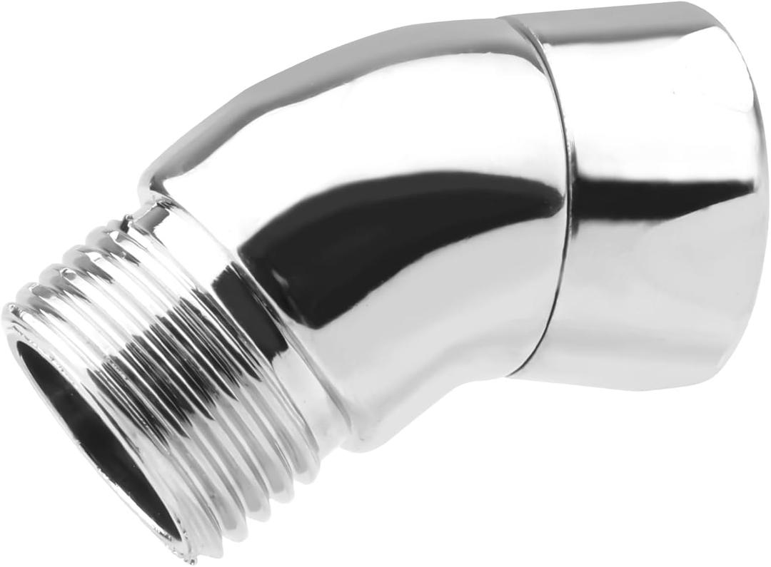 Shower Head Elbow Adapter, 135 Degree Solid Copper Spray Head Swivel Angle Adapter Handheld Hose Pipe Arm Extension Connector for Bathroom Handheld and Fixed Showers