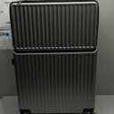 Zipperless Luggage, Polycarbonate Aluminum Hard Shell, Expandable Carry-On Suitcase with Spinner Wheels, Hard Shell Suitcase, 24 Inch Cabin (silver)