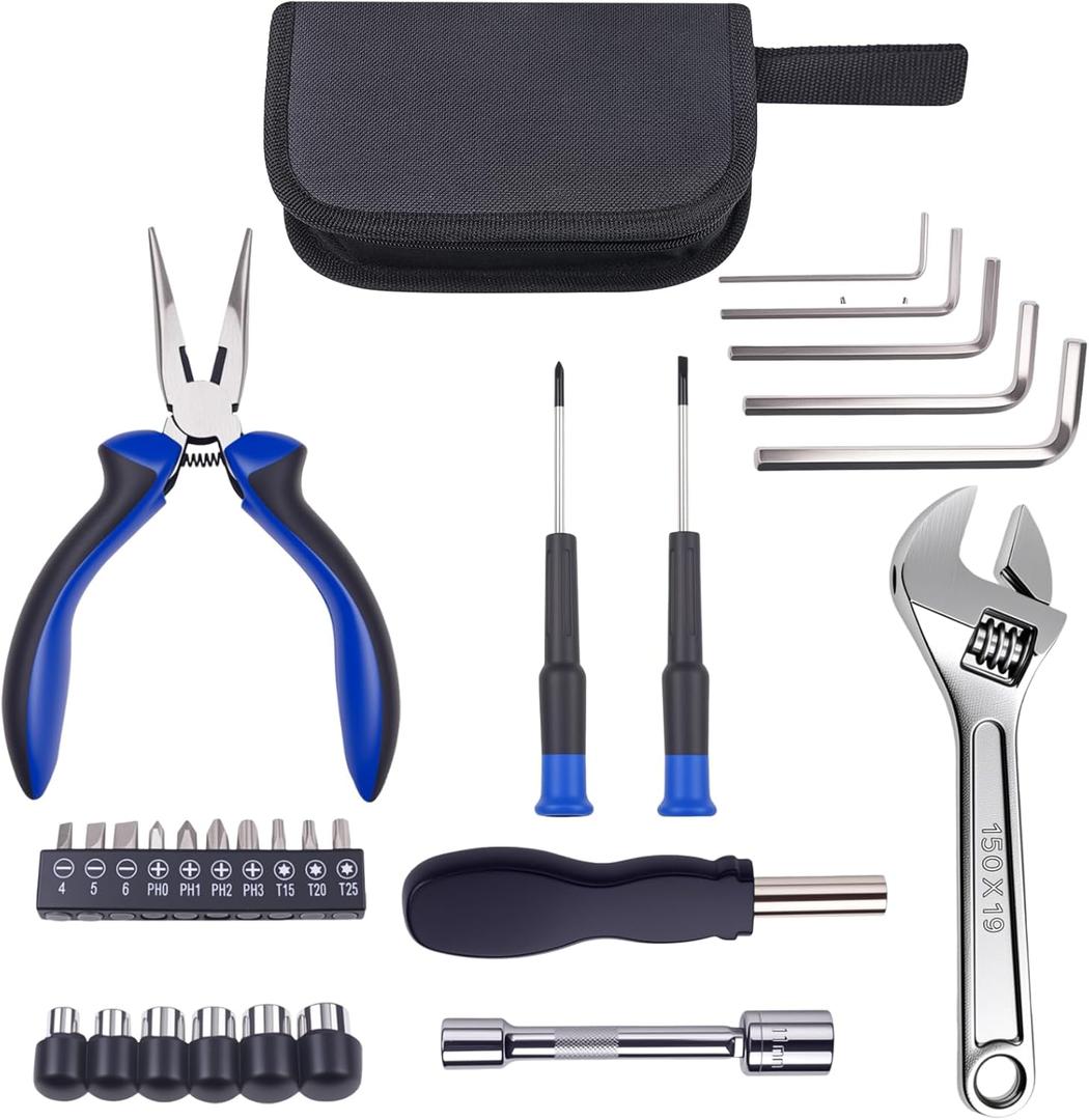 Compact Motorbike Tool Sets 28pcs Motorcycle Repair Toolkit Tool kit Underseat, Motorcycle Repair on The Road, Great for Travel Tool Needs
