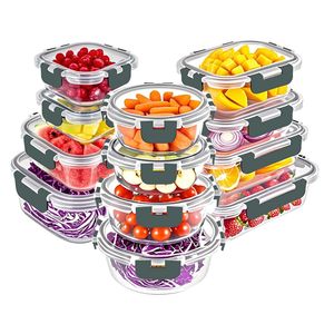 VERONES 8 Packs Glass Food Storage Containers Set, Airtight Glass Lunch Containers, Glass Meal Prep Containers with Lids,Exclusive of BPA, for Microwave, Oven, Freezer & Dishwasher Friendly,Grey