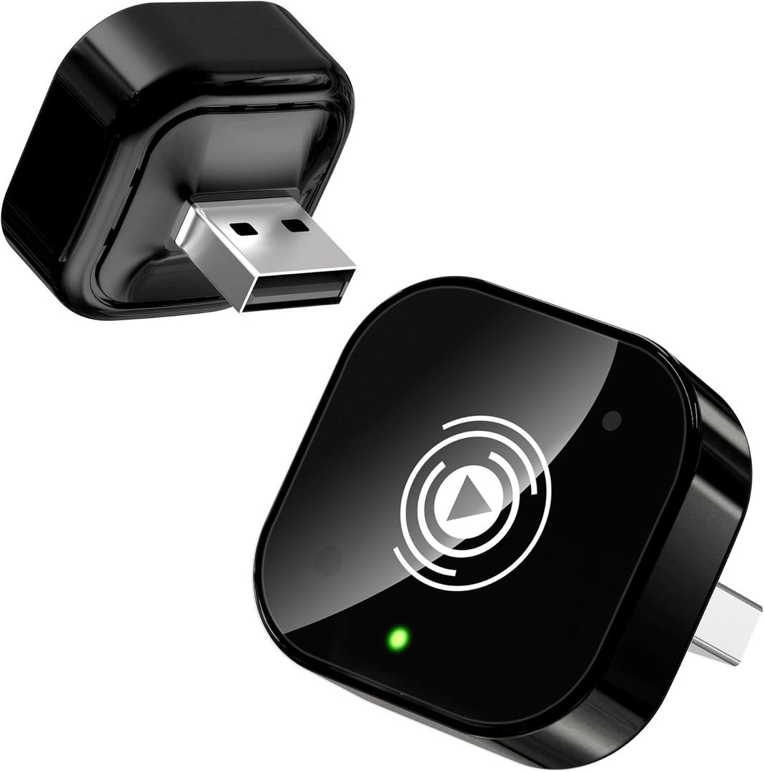 2025 Upgraded Wireless Carplay Adapter for iPhone, Plug&Play Auto-Connected Carplay Wireless Adapter Stable Fit for Cars-No Latency, BT5.3 CarPlay Dongle for Apple iPhone iOS 10+,Black