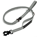 Shock Absorbing Dog Leash with Reflective Stitching - for Small to Large Dogs - Grey