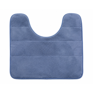 Memory Foam Toilet Bath Mat, U-Shaped Commode Contour Rug, Super Water Absorption, Non-Slip, 24 X 20 Inches, Sky Blue