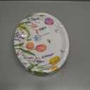 50Pcs Lavender Tulip Oval Paper Plates Large Disposable Heavy Duty Spring Summer Blooming Floral Dinner Dessert Paper Platters for Mom Mother's Day Baby Bridal Shower Party