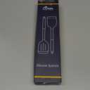 HOTEC Silicone Spatula Set of 2 Heat-Resistant 600F & BPA-Free Kitchen SaptulaTurner with Stainless Steel Handles, Slotted & Solid Spatulas for Nonstick Cookware, 13.7 Inch, Grey (Gray)