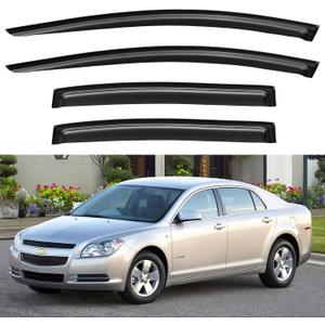 Window Visors Rain Guards Shield for 2008 2009 2010 2011 2012 Chevy Malibu, Out-Channel Window Vent Wind Deflectors Visors Shades for 08-12 Malibu