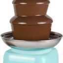 Nostalgia 4 Tier Electric Chocolate Fondue Fountain Machine for Parties - Melts Cheese, Queso, Candy, and Liqueur - Dip Strawberries, Apple Wedges, Vegetables, and More - 32-Ounce - Aqua