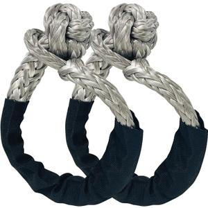 Sutekus Synthetic Soft Shackle Synthetic Road Recovery Rope Recovery Offroad Tow Shackles for UTV ATV SUV Trucks (1/2" x 21" Grey Shackles)