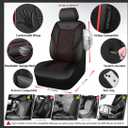 CAR PASS 3D Foam Mesh Leather Car Seat Covers Full Set,Breathable Mesh Faux Leather Seat Covers for Car,Universal Fit for SUV Truck Sedan Automotive, Armrest Airbag Compatible,Black and Red