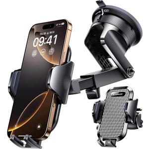 VANMASS [Pro Version] Universal Car Phone Mount [2025 Super Suction Cup] Phone Holder for Car, Cell Phone Car Mount for Windshield Dash Vent Truck Stand for iPhone 16 Pro Max 15 14 13 Samsung Android (Black)