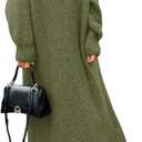 Saodimallsu Womens Oversized Sweater Dress Mock Neck Long Sleeve Casual Warm Chunky Knit Fall Winter Maxi Dresses (Small, Army Green)
