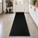 3' x 10' Commercial Runner Rug, Extra Long Front Door Mat, Hallway Runner Floor Mat with Non Slip Low Profile Backing, Indoor Outdoor Entryway Mat, Trap Dirt and Moisture for Patio, Garage, Black
