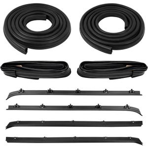 8PCS Front Door Window Molding Rubber Felt Trim Seal Weatherstrip Kit for C1500 C2500 C3500 K1500 K2500 K3500 Jimmy C10 C20 C30 K10 K20 K30 Blazer Suburban V1500 R1500