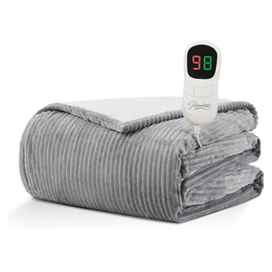 Homemate Heated Blanket Electric Throw - 50\"x60\" Heating Blanket Throw 1/2/4/6/8 Hours Auto-Off 10 Heat Levels Over-Heat Protection Soft Flannel Sherpa Heater ETL Certification 50-60Inch