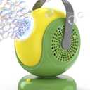 Bubble Machine, Automatic Bubbles Blower, 360 Rotation, 75 Adjustment, LED Light, with Handle - Bubble Toys for Kids, Toddlers - Gifts for Boys, Halloween, Outdoor, Birthday, Party Use