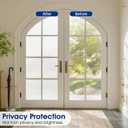 Frosted Window Privacy Film - Brushed Silver Static Cling Glass Film for Bathroom, Day and Night Door Privacy Film Window Cover to Stop Dog Barking, 17.5 x 157.4 Inch, White