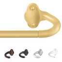 TVWOO Gold Wrap Around Curtain Rods:5/8" Small Blackout Adjustable Window Curtain Rod for Bedroom Kitchen Apartment Renter Friendly,Room Darkening Curved Drapery Rods Easy Install,Brass Golden 36-72"