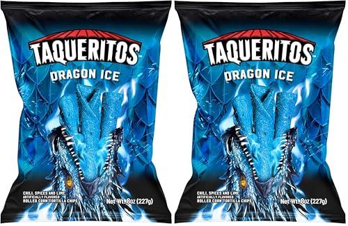 Taqueritos Dragon Ice, Spicy Rolled Corn Tortilla Chips, 8 oz (Pack of 8) By APR 25/2026