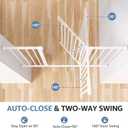 DUMOS 30"-49" Baby Gate for Stairs & Doorways, Auto Close, No Drill, White