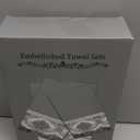 Loom and Mill Luxury Cotton Bath Towel Set 3 Piece-1 Bath Towel 1 Hand Towel 1 Wash Cloth, Ultra Soft Decorative Towel Sets Highly Absorbent for Bathroom, Classic Damask Design(Red)