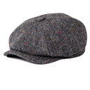 BOTVELA Men's 8 Panel Wool Blend Newsboy Flat Cap Herringbone Tweed Hat, Size  7 1/8