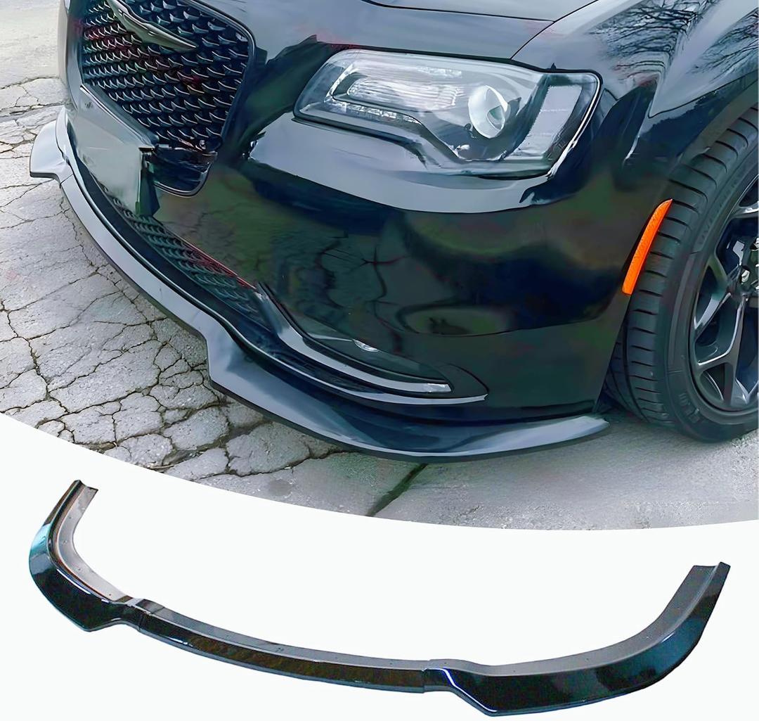 Front Bumper Lip Splitter Spoiler Fit for Chrysler 300 C/S/Limited/Touring 2015-2023 Gloss Black 3pcs Accessories Air Chin Body Kit