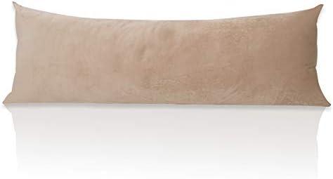 StangH Pregnancy Pillow Cover, Nursery Soft Velvet Body Pillowcase, King Size Zippered Long Pillowcase Cover for Kids/Toddler, Blush Beige, 20 x 54 inches, 1 Pc