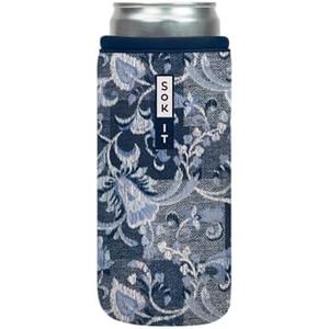 Sok It CanSok Sleeve for Beer & Soda Insulated Neoprene Cover (Paisley Patchwork, 12oz Slim Can Sleeve), Pack 4