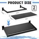 Blulu 2 Pack Gridwall Shelf, 23.6x11.8 Inch Wooden Wall Shelves with Metal Rectangular Tubing U Shaped Hanger Gridwall Shelving Organizer Accessories for Home Retail Display(Black)