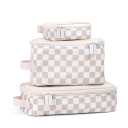 Itzy Ritzy Packing Cubes for Travel Set of 3 Packing Cubes or Travel Organizers Each Cube Features a Mesh Top, Double Zippers and a Fabric Handle (Checkerboard)