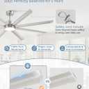ZMISHIBO 84 Inch Ceiling Fans with Lights, Indoor/Outdoor Industrial Ceiling Fan with 8 Aluminum Reversible Blade, Quiet DC Motor, 3CCT & 6-Speed Remote Control, Damp Rated for Living Room/Garage/Shop