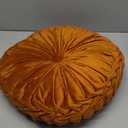 1 Pcs Round Throw Pillows Decorative Velvet Pleated Throw Pillows 15'' Diameter Accent Pumpkin Boho Chair Cushion for Couch Sofa Chair Bed Home Decoration (Burnt Orange)