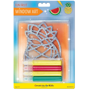 Creativity for Kids Window Art Fun Fruits - Paint and Decorate 2 Suncatchers, Create Your Own Window Art for Kids 2 Pack