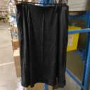 Kate Kasin Women's Pleated Midi Skirt 2025 Fall High Waisted Knee Length Flowy A Line Swing Casual Flared Skirts with Pockets, Black,  Size 2XL