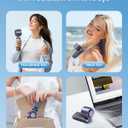 Handheld Portable Turbo Fan with Ice Cooler, Speed (1-199) Rechargeable Personal Fan[20000 RPM] Small Pocket Fans for Travel/Outdoor/Home/Office, Purple