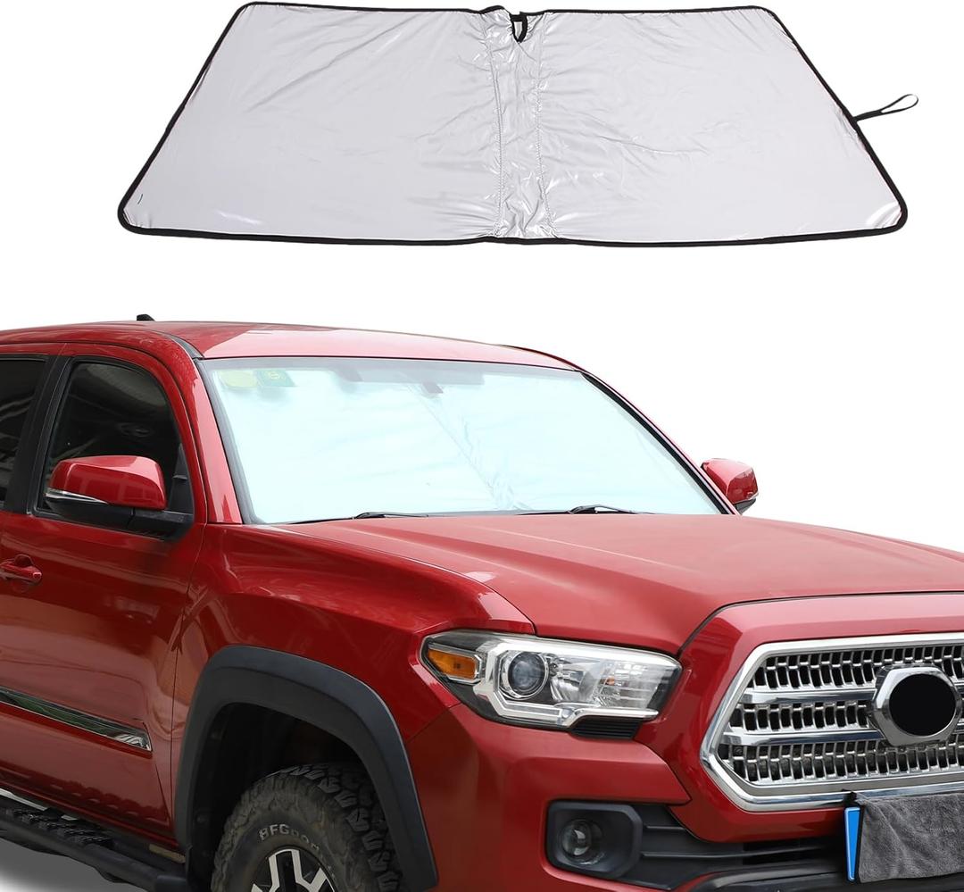 LLKUANG Car Windshield Sun Shade Compatible with Toyota Tacoma 2006-2024 Auto Windshield Sunshades Foldable Blocks UV Rays Sun Visor to Keep Your Vehicle Cool and Damage Free (Style B)