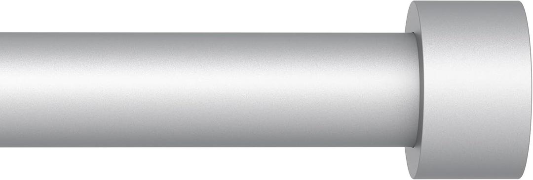 Silver Curtain Rods for Windows 28 to 48 Inch,5/8 Inch Diameter Heavy Duty Metal Stainless Steel Drapery Rods with Brackets,Modern Curtain Rod with Simple End Caps