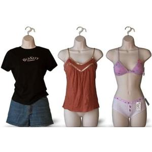 Female Mannequin Hip Long Torso Hollow Back Body Stackable Dress Form with Hanging Hook for Tshirt Display, Countertop, Craft Show, Photos and Design, S-M Clothing Size (Flesh)