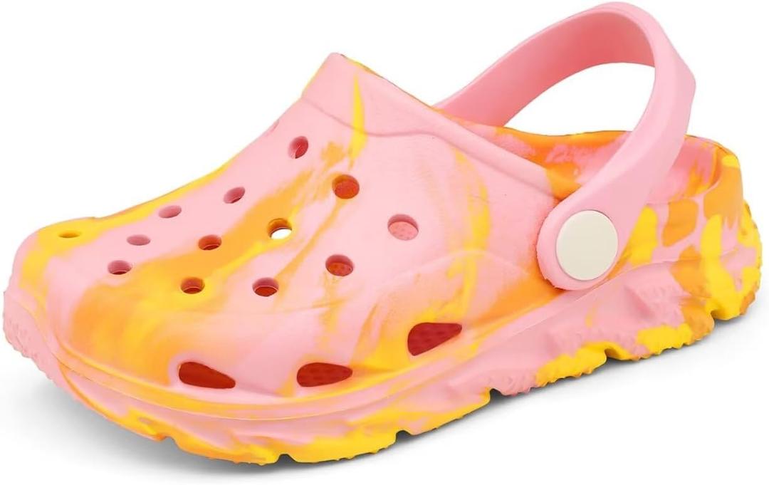 Cubufly Toddler Kids Clogs Garden Shoes for Boys Girls Marbled Tie Dye Water Shoes Slip on Sandals (5 Big Kid, Pink/Yellow) Cubufly Toddler Kids Clogs Garden Shoes for Boys Girls Marbled Tie Dye Water Shoes Slip on Sandals (5 Big Kid, Pink/Yellow)