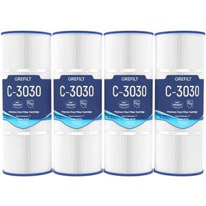 Grefilt C3030 Pool Filter Cartridge Replacement for Hayward SwimClear C3030, C3020, C3025, Replace Hayward CX580XRE, Pleatco PA81, Unicel C-7483, 325 sq.ft, 4-Pack