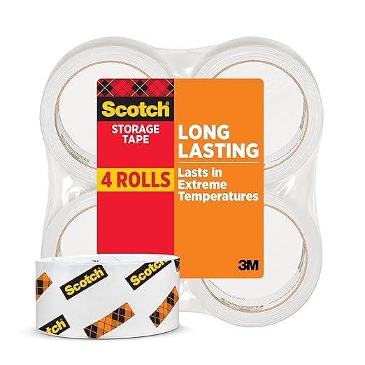 Scotch Long Lasting Shipping and Storage Tape with Dispenser, 1.88 in. X 54.6 Yd., 4 -Pack