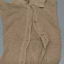 AKEWEI Womens Spring Summer Cardigans Women Collared Short Sleeve Sweater Shirts Knit Beach Cover Up Tops (Large, Dark Apricot)