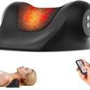 RINGCO Neck Massager with Heat, Red Light & Vibration Adjustable, Heated Neck Stretcher with 3 Modes, Rechargeable Cervical Traction Device for Pain Relief & Muscle Relaxation, Gift for Women Men (Black)