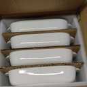 Foraineam 4 Pieces Bakeware Set, White Porcelain Baking Dish Bowl, 7.5 x 5 inch Rectangular Baking Pans for Cooking, Banquet and Daily Use