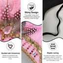 Women's Carnival Feather Headpieces Sequin Headdress for Wedding Masquerade Party Cosplay Feather Headbands (Tnmtd-pink)