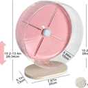 Silent Hamster Wheel,10.2 Inch Quiet Spinner Syrian Hamster Running Wheel,Anti-Skid & Adjustable Stand for Gerbils, Rats, or Other Small Pets,Pink