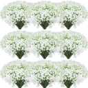 Tigeen 80 Pcs Artificial Baby Breath Flowers 20.5 Inch Fake Gypsophila Bouquets White Faux Gypsophila Flowers DIY Floral Bouquets for Arrangement Wreath Wedding Party Decor